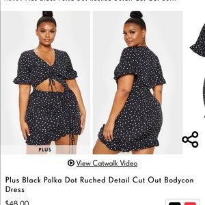 Plus Polka Dot Cut-out Dress